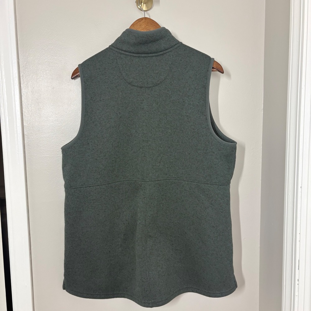 LL Bean Sweater Fleece Vest XL Green Heather‎ Full Zip Pocket Gorpcore Prep - Picture 3 of 7